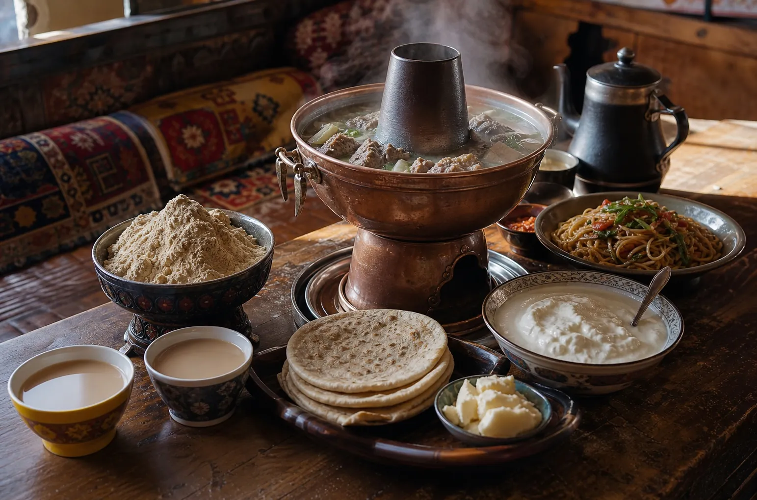 A table of local food from Tibet