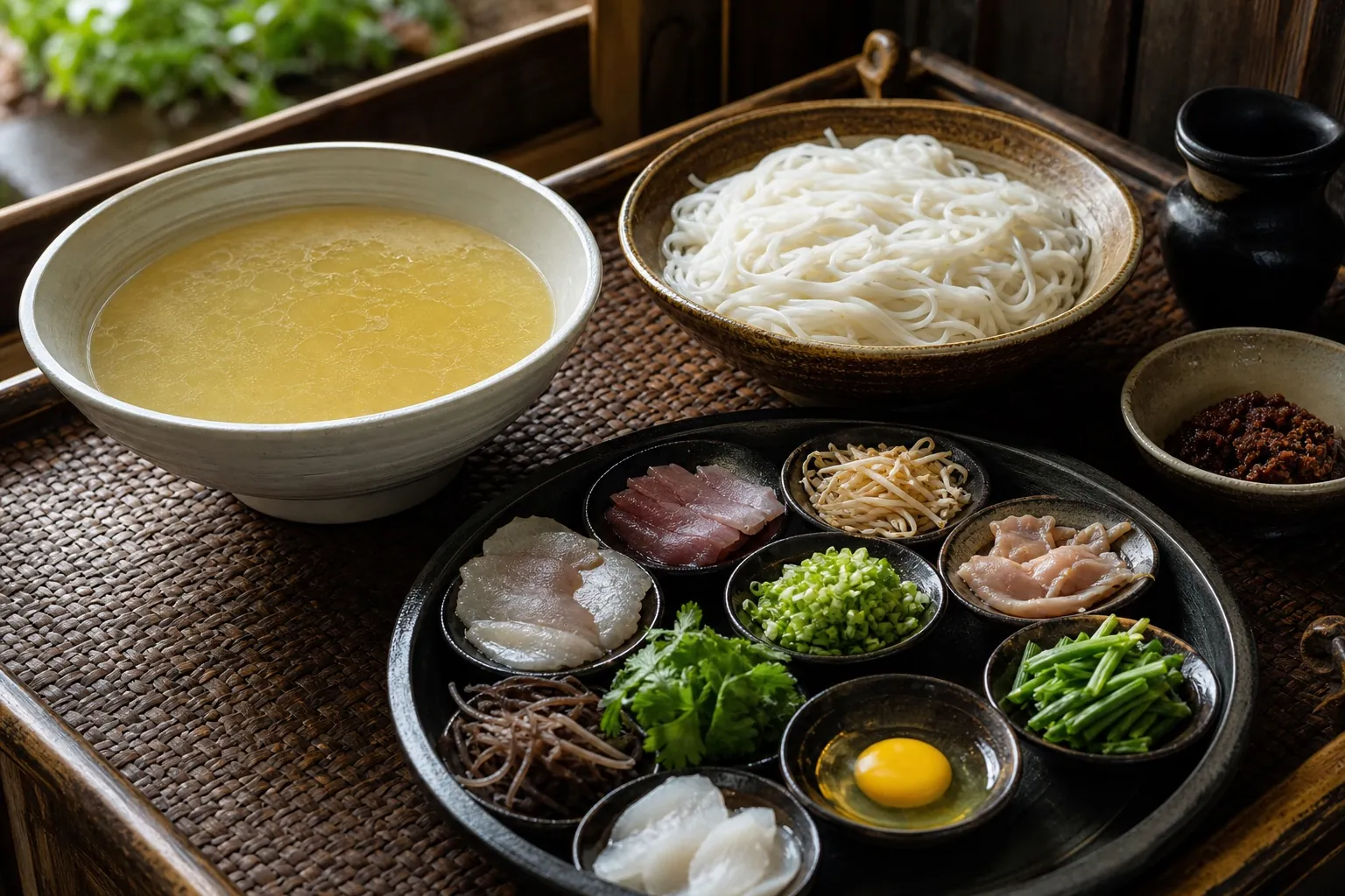 A table of local food from Yunnan